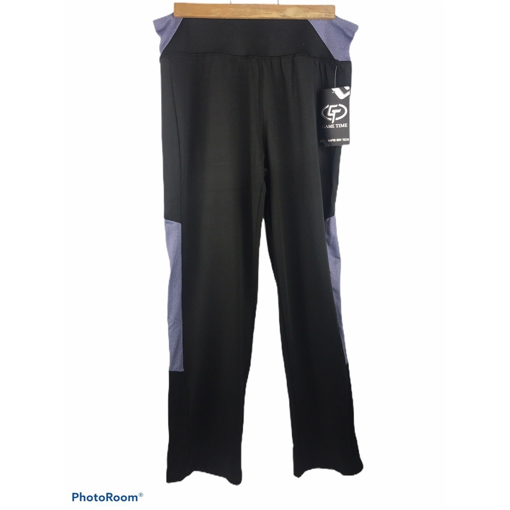 NWT Game Time Womens Large Purple And Black Leggings
